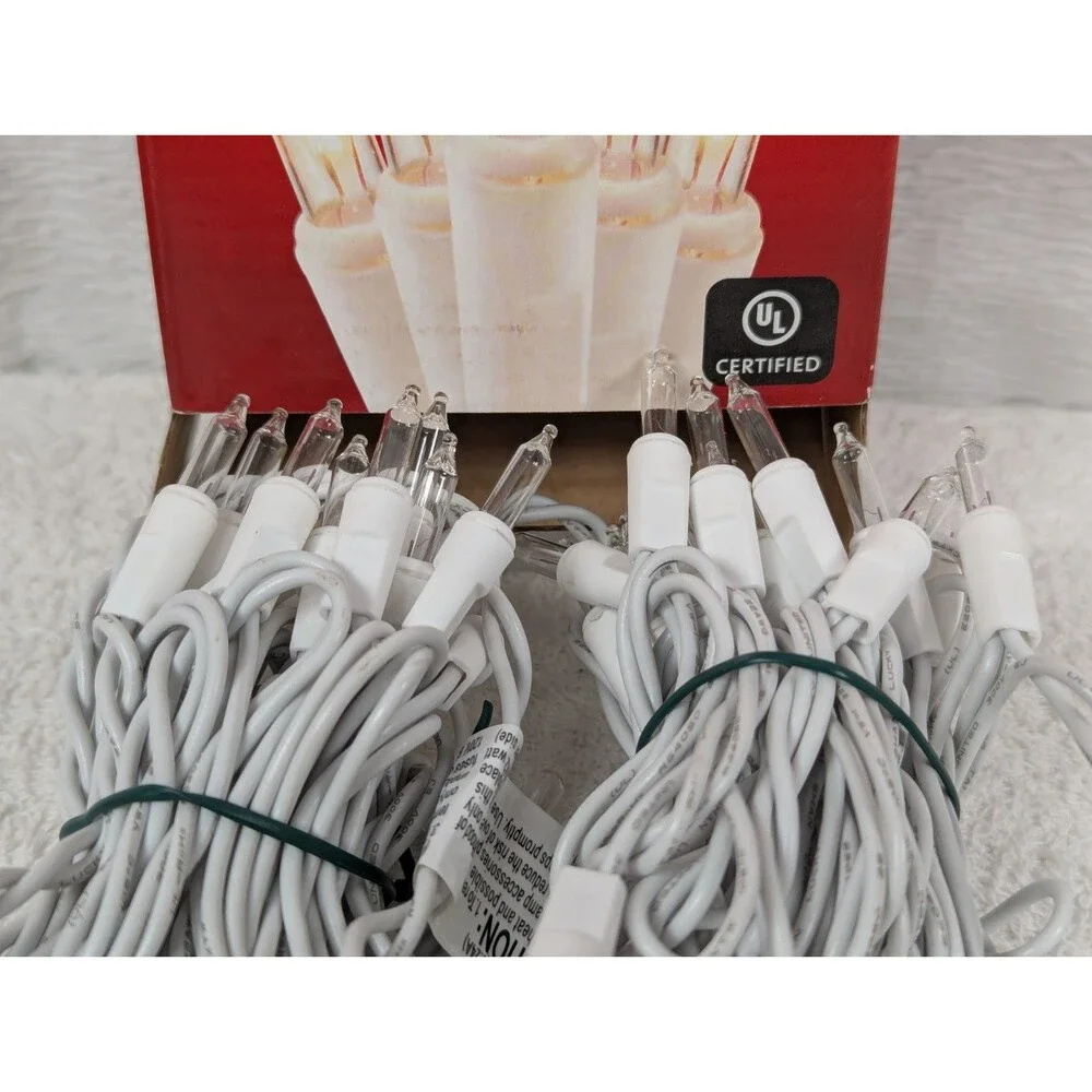 Christmas - Merry Brite - 70 Count - Mini Lights - Clear Bulb/White Wire -3 Pack